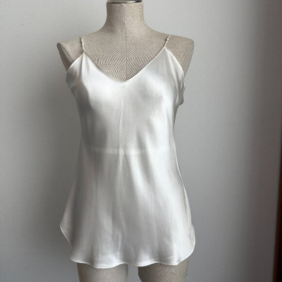 Nili Lotan Isabella Silk-Satin Camisole in Ivory Size Large - Picture 1 of 7